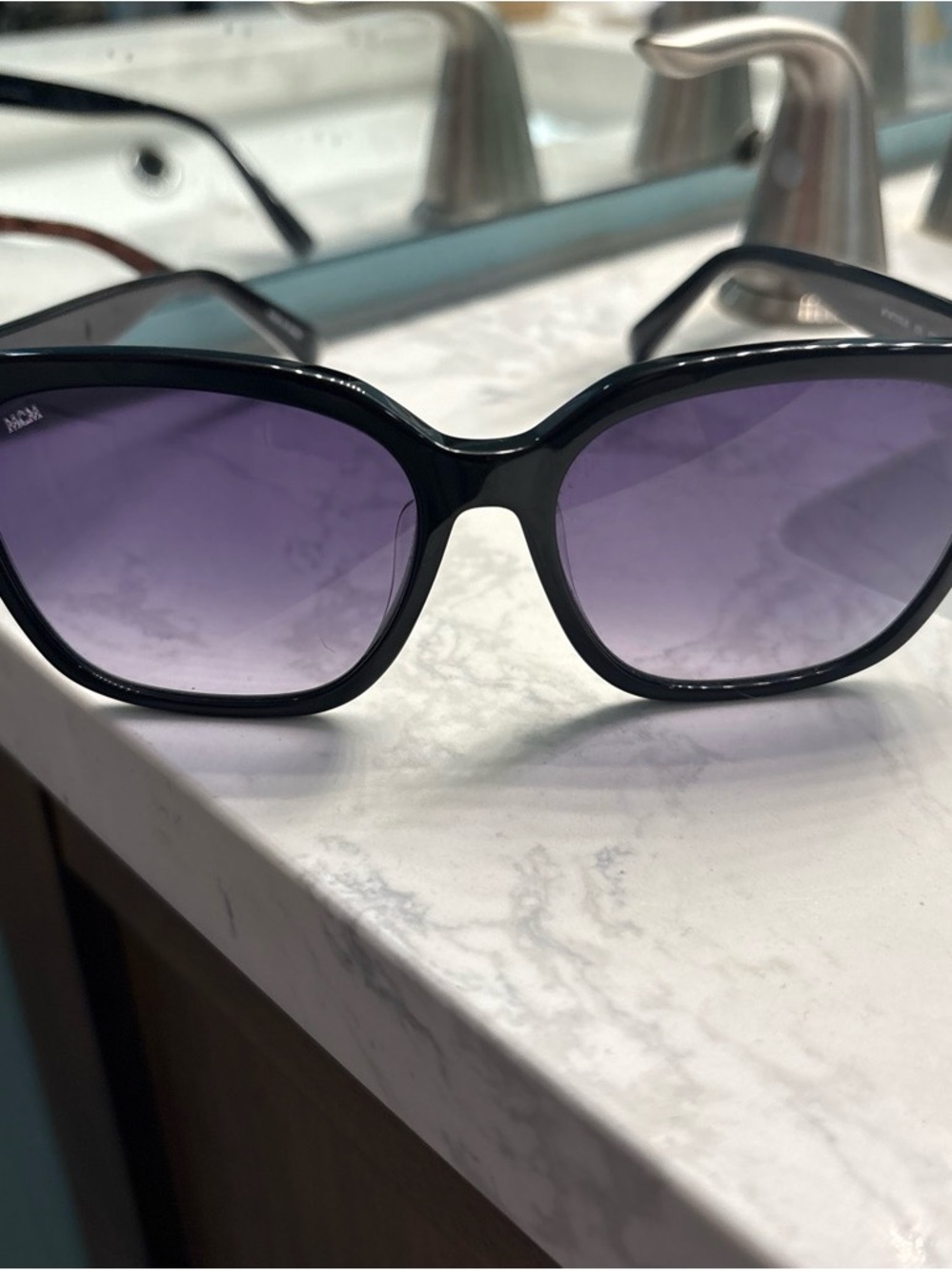 Authentic MCM Black Sunglasses with Purple Gradient Lenses